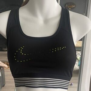 Nike Pro Classic Padded Black/Neon Green Sports Bra Sizes S
